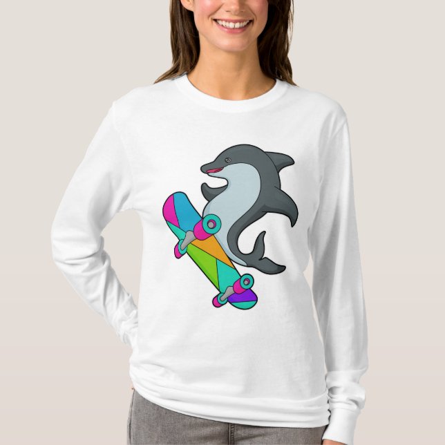 T-shirt Dolpin comme patineur avec skateboard (Devant)