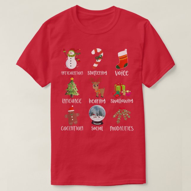 T-shirt Domaine D'Exercice De Noël SLP Discours Langue Pa (Design devant)