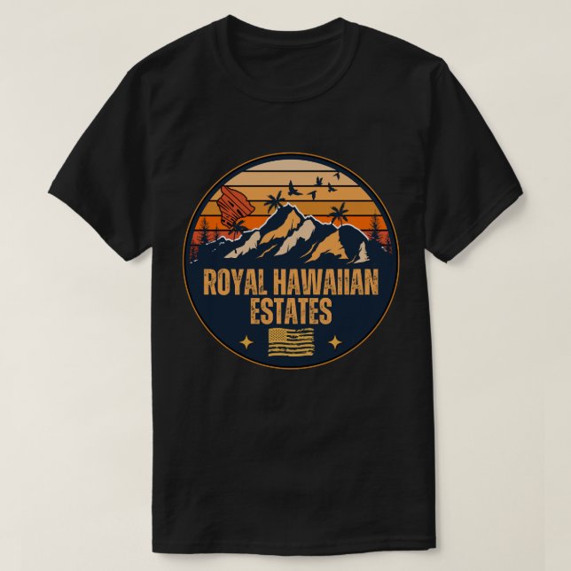 T-shirt Domaines royaux hawaïens, Hawaï (Design devant)