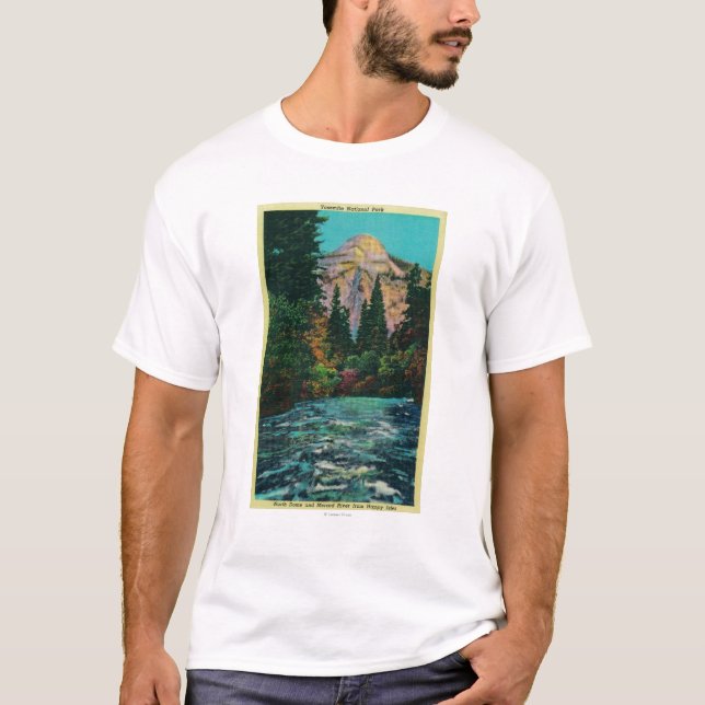 T-shirt Dôme du nord et rivière de Merced des îles (Devant)
