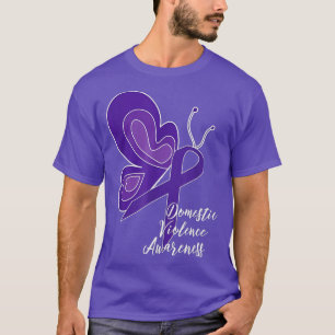 T-SHIRT DOMESTIC VIOLENCE AWARENESS ABUSE PURPLE RIBBON BU