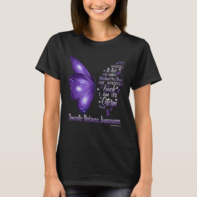 T-shirt Domestic Violence Awareness I am the storm (Devant)