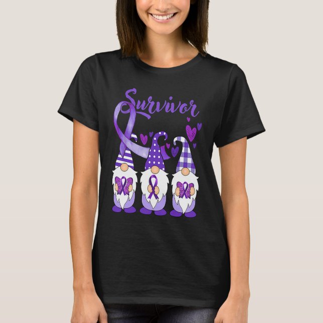 T-shirt Domestic Violence Awareness Survivor purple Gnomes (Devant)