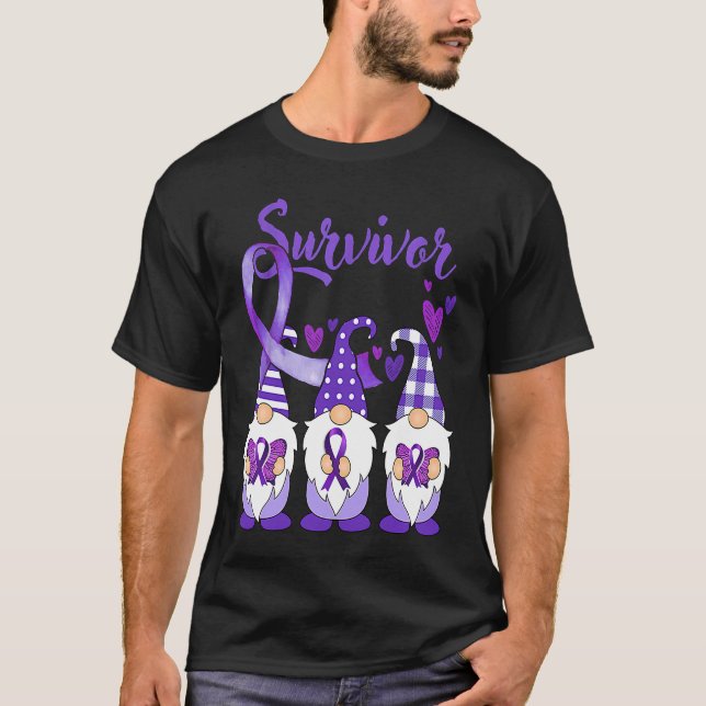 T-shirt Domestic Violence Awareness Survivor purple Gnomes (Devant)