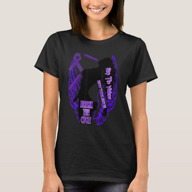 T-shirt Domestic Violence Awareness Woman Wing Survival St (Devant)
