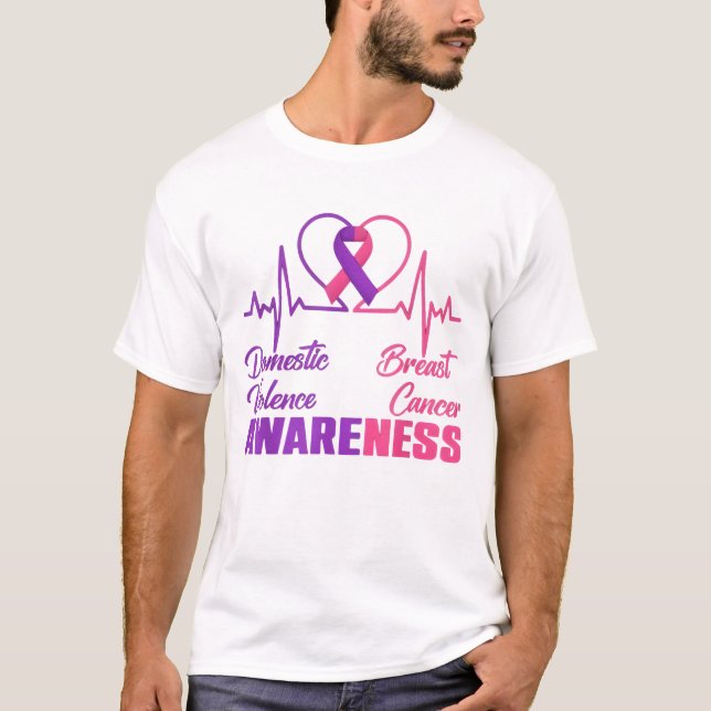T-shirt Domestic Violence & Breast Cancer Awareness Month  (Devant)