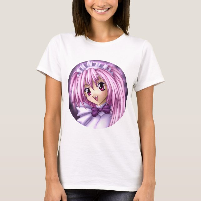 T-shirt Domestique mignonne de fille d'Anime (Devant)