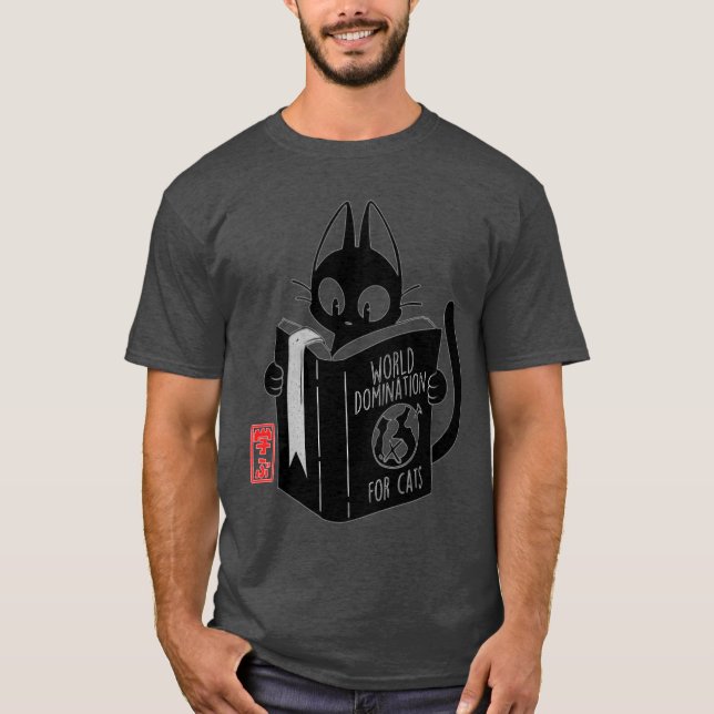 T-shirt domination mondiale pour les chats drôle ami chat (Devant)