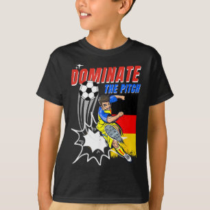 T-shirt Dominez Le Terrain Joueur De Football Action Allem