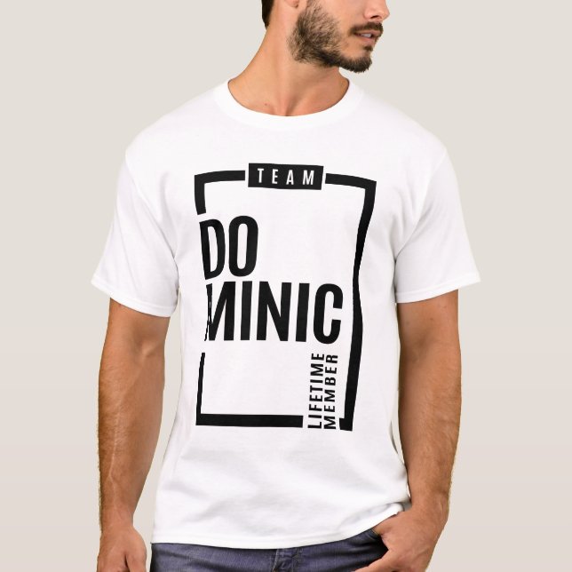 T-shirt Dominic Nom personnalisé Cadeau Anniversaire (Devant)