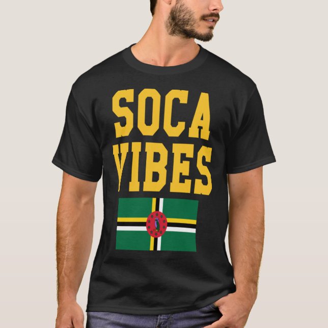 T-shirt Dominica Flag Soca Vibes jouvert party Caribbean c (Devant)