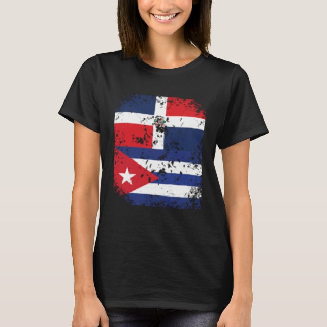 T-shirt Dominican Republic Cuba Cuban Flag Dominicana Lati (Devant)