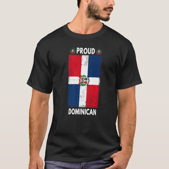 T-shirt Dominican Republic Flag For Men & Proud Dominican  (Devant)