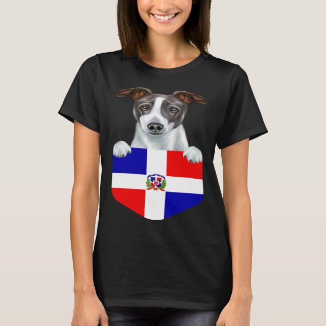 T-shirt Dominican Republic Flag Italian Greyhound Dog In P (Devant)