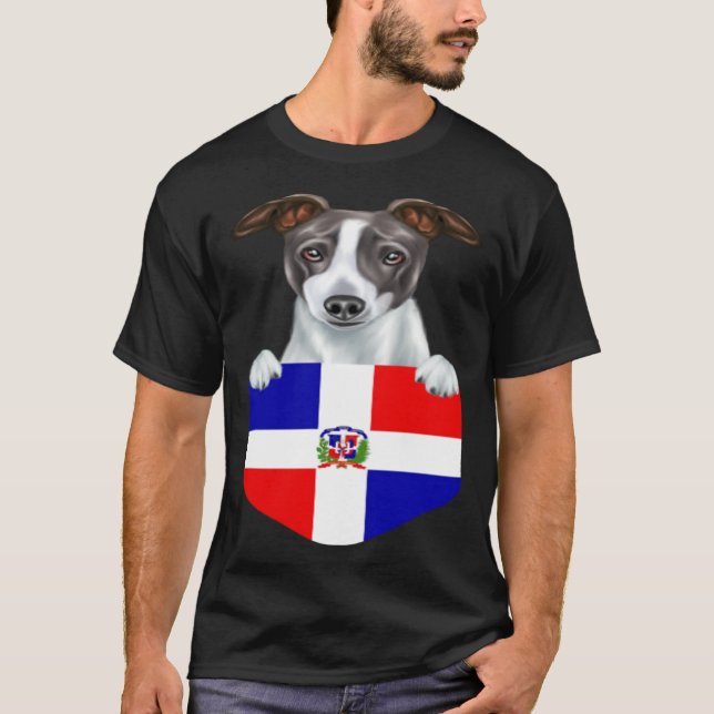 T-shirt Dominican Republic Flag Italian Greyhound Dog In P (Devant)