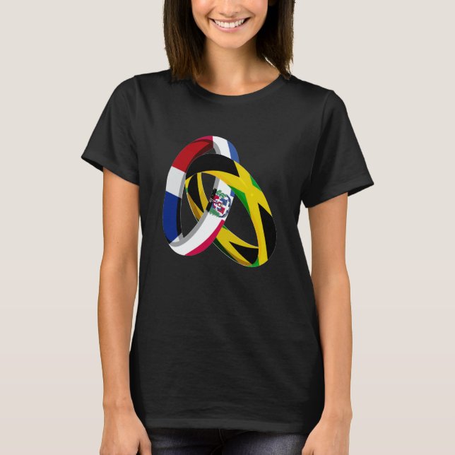 T-shirt Dominican Republic Flag Jamaica Grown Ring Marriag (Devant)