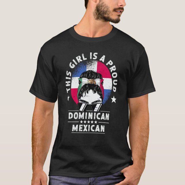 T-shirt Dominican Republic Flag Mexico Grown Women Girl Pr (Devant)