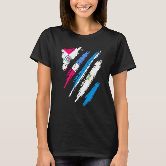 T-shirt Dominican Republic Flag Nicaragua Grown Country St (Devant)