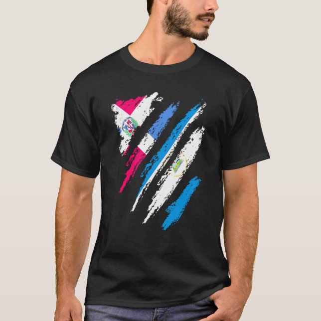 T-shirt Dominican Republic Flag Nicaragua Grown Country St (Devant)