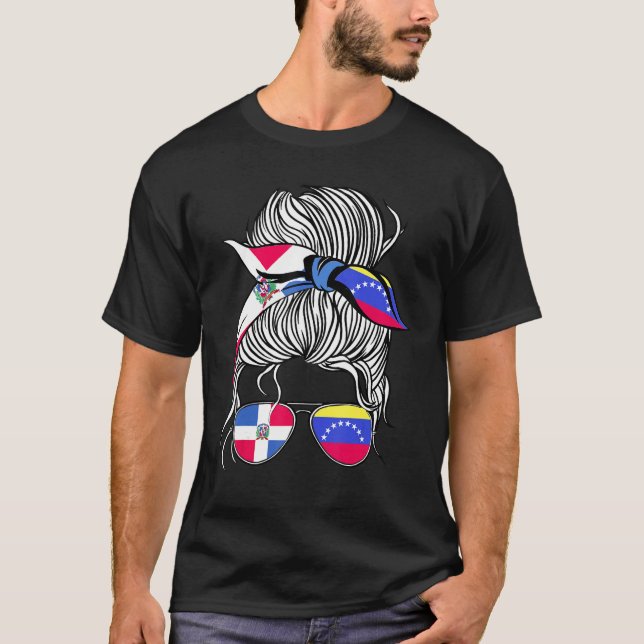 T-shirt Dominican Republic Flag Venezuela Grown Women Girl (Devant)