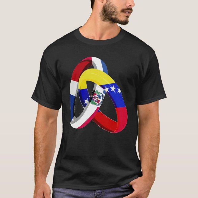 T-shirt Dominican Republic Flag Venezuela Ring Marriage We (Devant)