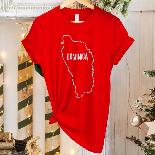 T-shirt Dominique Carte du pays Dominique Ligne frontière  (Créateur téléchargé)