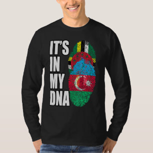 T-shirt Dominique Et Azerbaïdjan Mélangent Le Drapeau Adn 