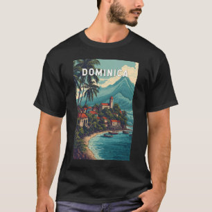 T-shirt Dominique Illustration Art de voyage Vintage