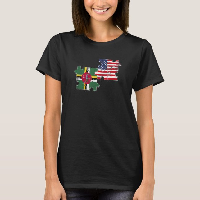 T-shirt Dominique USA Drapeau dominicain (Devant)