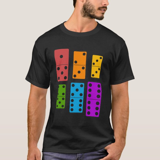 T-shirt Dominos colorés Bones Domino Player (Devant)