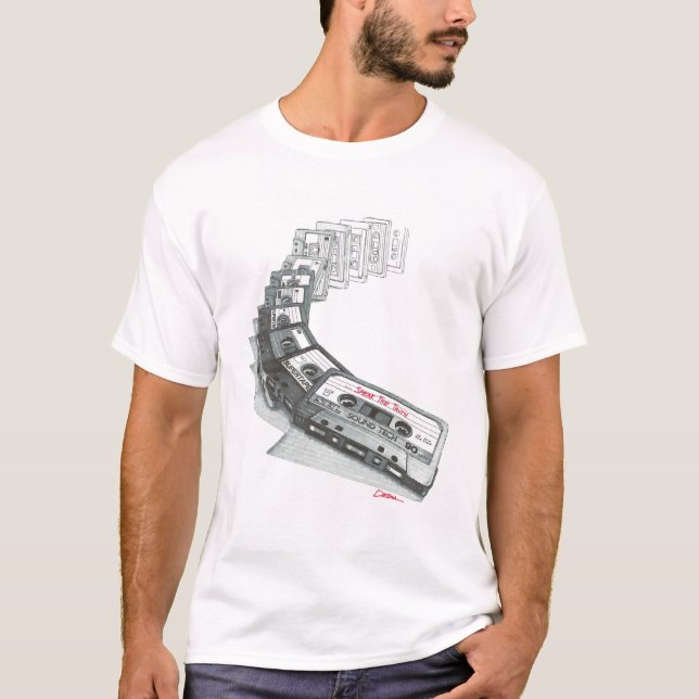 T-shirt Dominos d'enregistreur à cassettes (Devant)