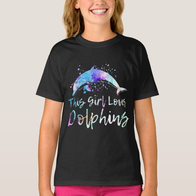 T-shirt don amoureux des dauphins cette fille aime les dau (Devant)