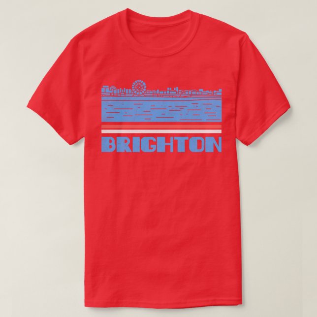 T-shirt Don de Brighton City England City Silhouette Skyli (Design devant)