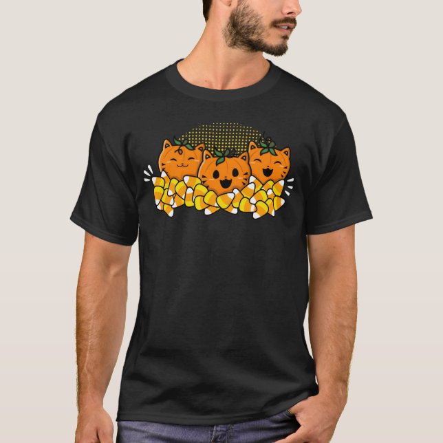 T-shirt Don de chats citrouilles (Devant)