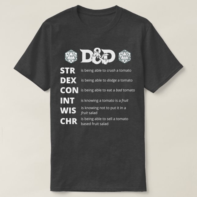 T-shirt Don de donjons et dragons (Design devant)