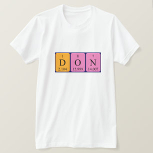 T-shirt Don de la chemise de nom de table périodique