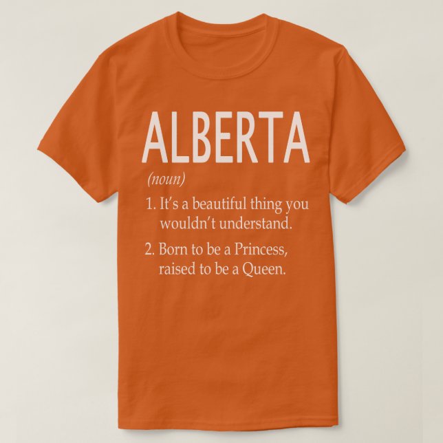 T-shirt Don de nom de l'Alberta (Design devant)