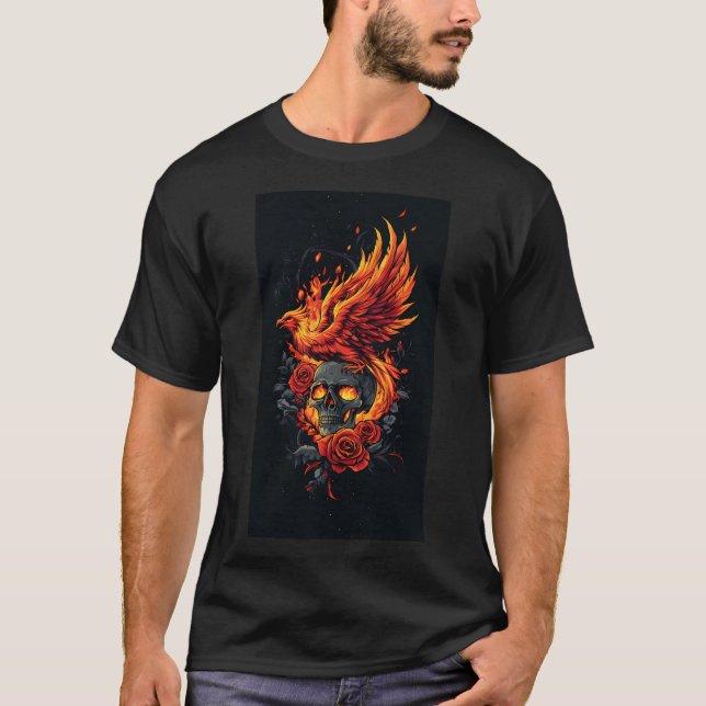 T-shirt Don de renaissance : du crâne au phénix (Devant)
