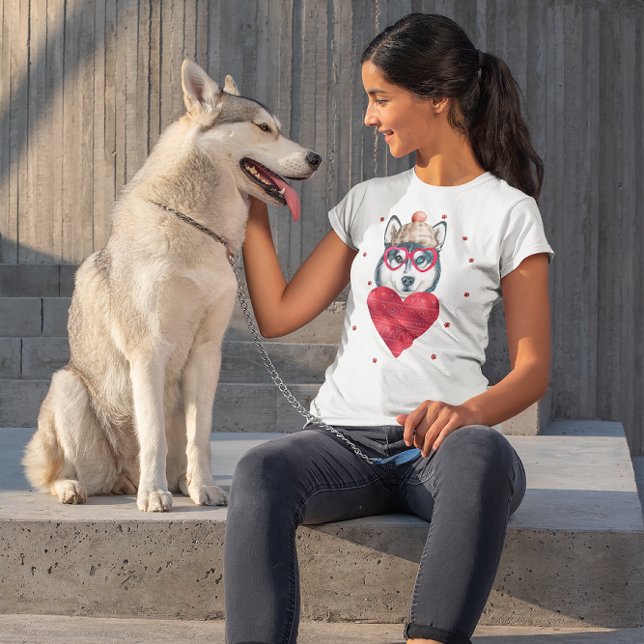T-shirt Don de Saint Valentin Chien sibérien Husky (Créateur téléchargé)