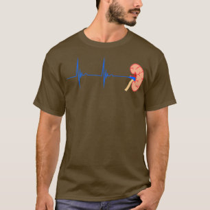 T-shirt Don d'organes du rein Heartbeat EKG Puls