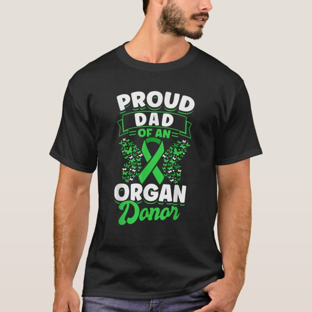 T-shirt Don D'Orgue Bande Verte Fière Papa D'Un Orgue (Devant)