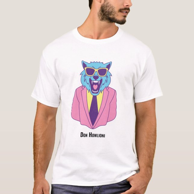 T-shirt Don Howlioni - Werewolf en costume rose (Devant)