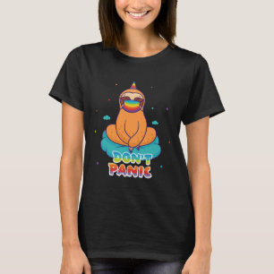 T-shirt Don Panic Sloth Avec Masque Arc En Ciel Sur Le Nua