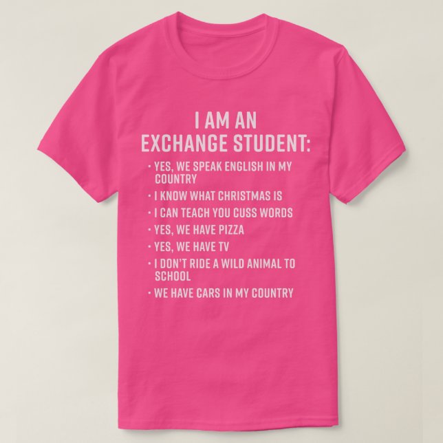 T-shirt Don pour Exchange Student Funny Je suis un Exchang (Design devant)