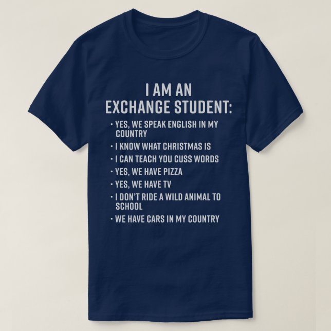 T-shirt Don pour Exchange Student Funny Je suis un Exchang (Design devant)