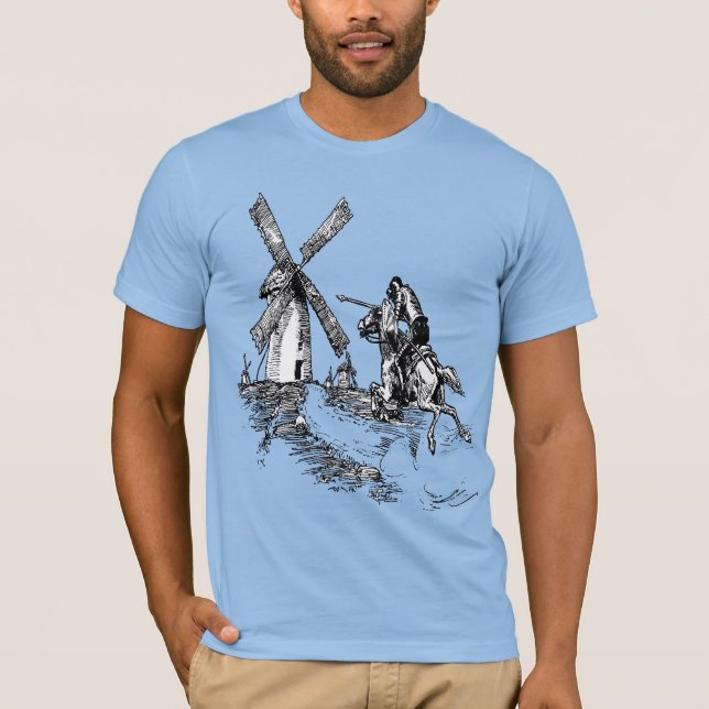 T-shirt Don Quichotte Lutte contre les moulins à vent (Devant)