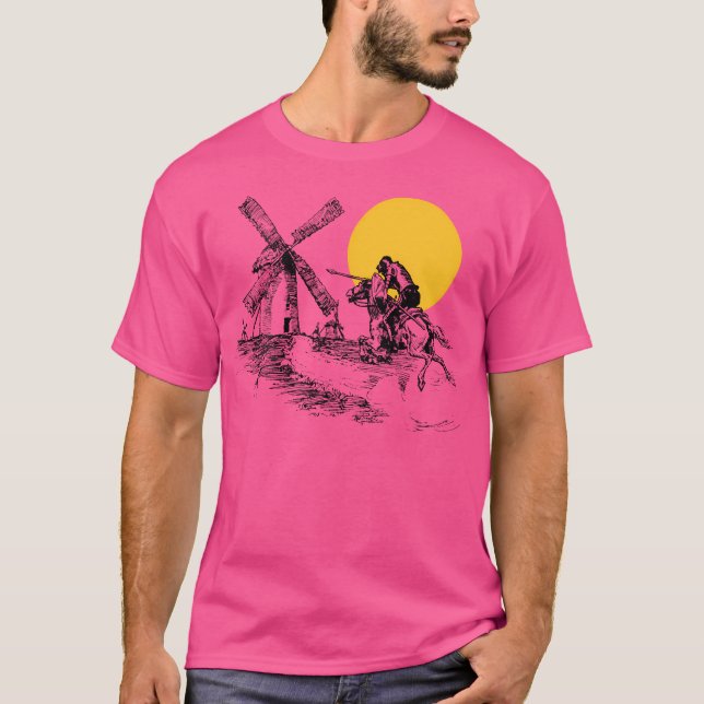 T-shirt Don Quixote Vs Windmill Au Soleil (Devant)