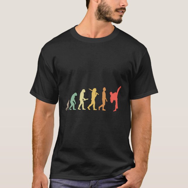 T-shirt Don Retro Karate Evolution Pour Karateka (Devant)