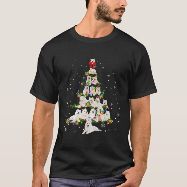 T-shirt Don Samoyed Tree Xmas Pour Noël (Devant)