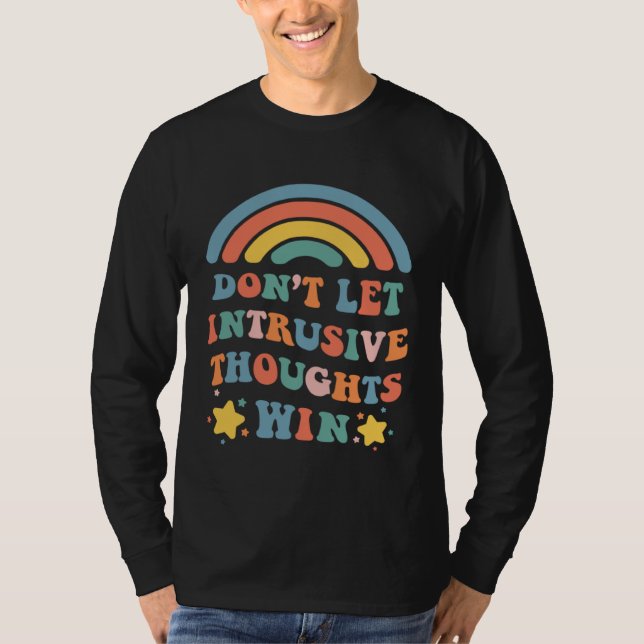 T-shirt Don t Let Intrusive Thoughts Win  Boho Rainbow (Devant)